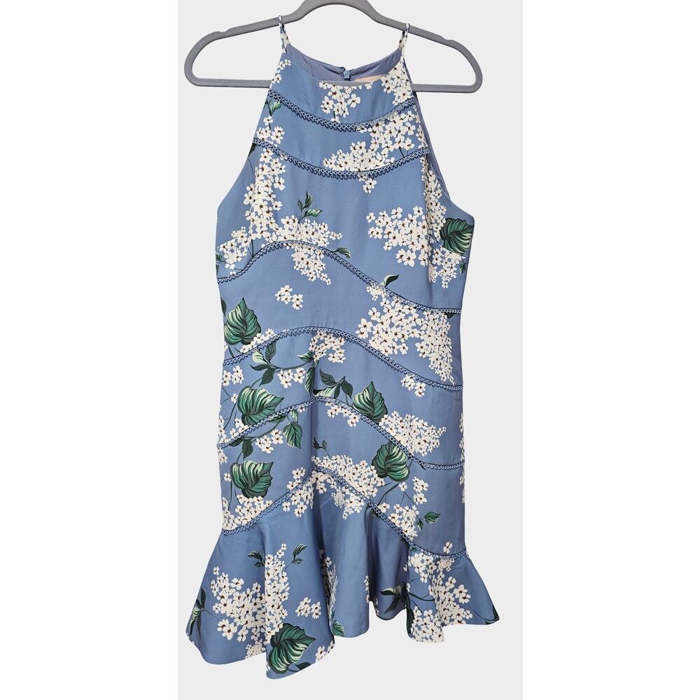 Keepsake Dress Wild Thoughts, Ruffled Curved Hem, Lined, Floral, Sexy, New Sz L - Picture 2 of 13